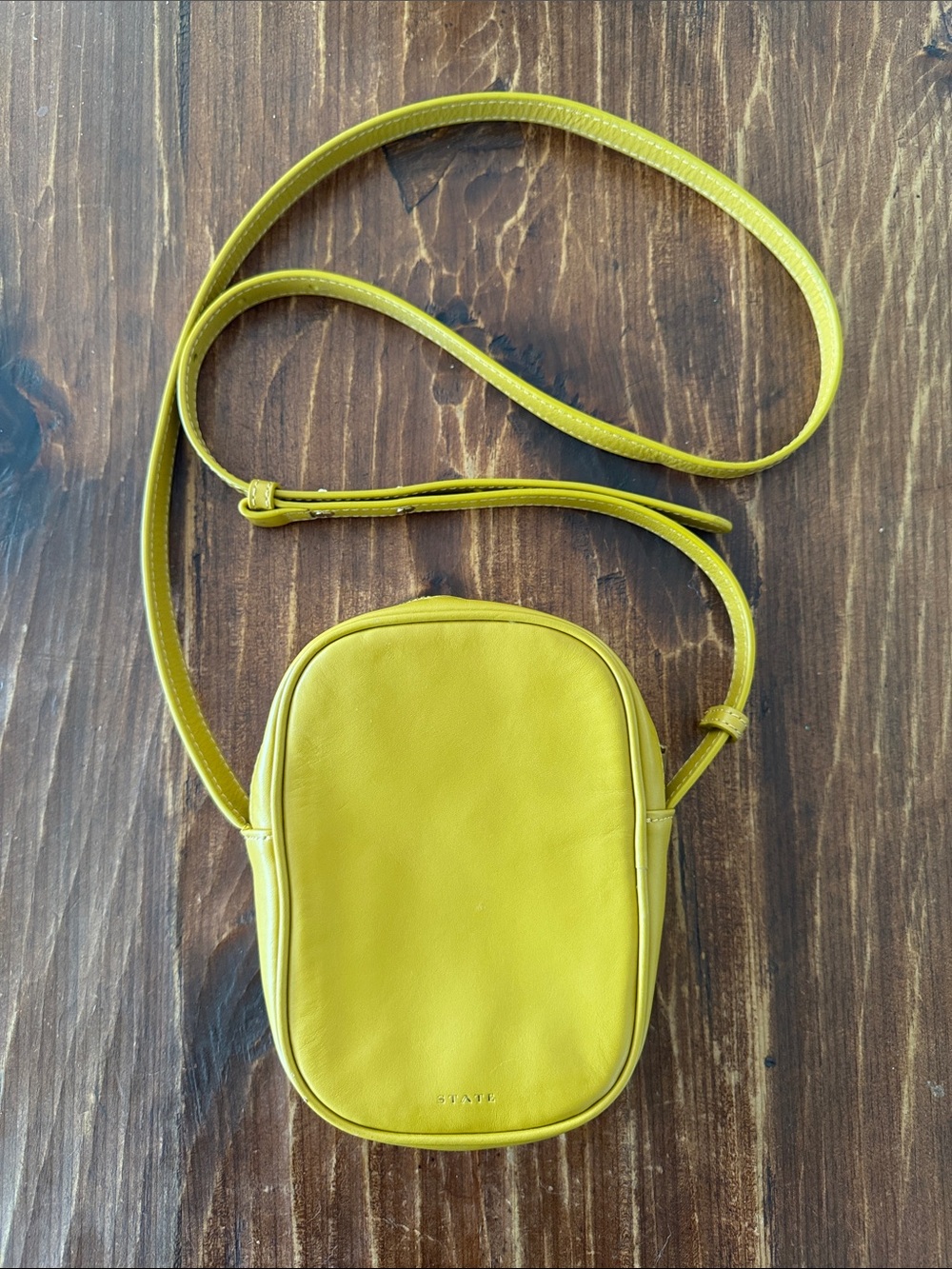 STATE Spicy Mustard Leather Small Crossbody Bag